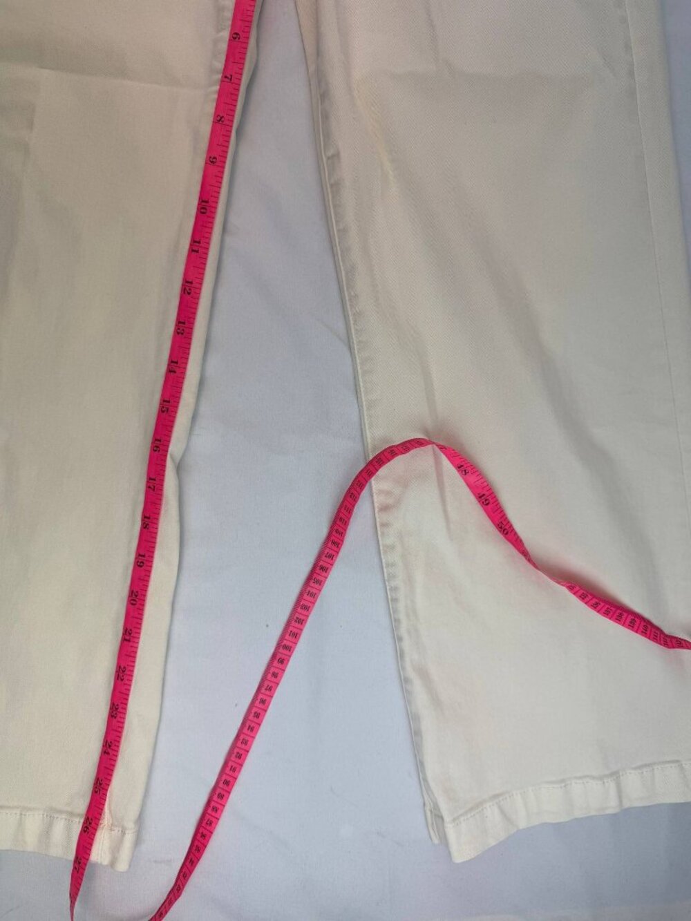 Paige Carly Wide-Leg Jeans w/ Waistband Tie Ivory Size 26 - Picture 10 of 11